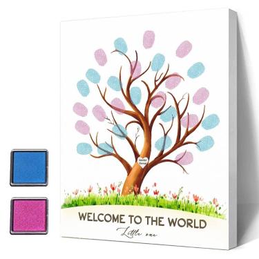 Imagem de Livro de visitas do chá de bebê Misaidou Gender Reveal Fingerprint