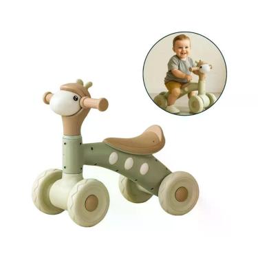 Imagem de Bicicleta Infantil sem Pedais Balance Cordeirinho Aro 12 com Rodas com Luz Verde Claro e Bege Unitoys