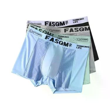 Imagem de Cuecas Boxer Masculinas plus Size L-6XL De Seda Gelada Em Malha Respir
