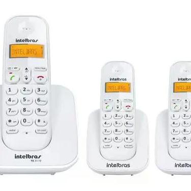 Imagem de Kit Telefone Sem Fio Ts 3110 + 2 Ramais Ts 3111 Br Intelbras