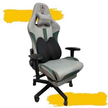 Imagem de Cadeira de Escritório Gamer WAR Série AODROVA PLUS (Cinza/Verde)
