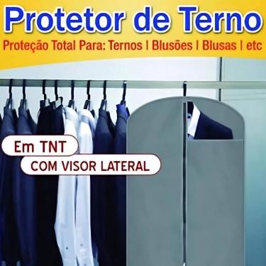 Imagem de Capa Protetora Para Terno Em TNT Com Zíper Conserva Roupas Camisa Guar