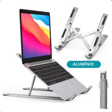Imagem de Suporte Profissional Dobrável Para Notebook Aluminio Prateado - ASAF