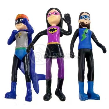 Imagem de Kit 6 Bonecos 13Cm Luccas Neto E Sua Turma Super Boy Com Som