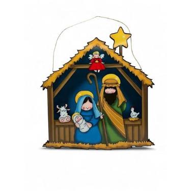 Imagem de Placa Guirlanda De Porta Natal Presépio