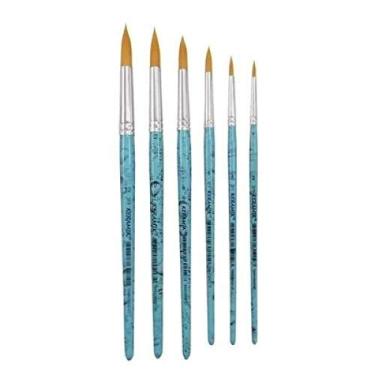 Imagem de Kit Pincel Aquarela Artesanato Keramik Redondo Série 311-6 unidades