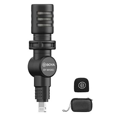Imagem de BOYA BY-M100D Microfone para iPhone Mini Plug & Play para iPhone 14/14 Pro/13/iPad/IOS com porta Lightning para YouTube/Vlog/Entrevista