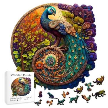 Imagem de Quebra Cabeça de Madeira Pavão, Wooden Puzzle | Diversão para toda família (A3)