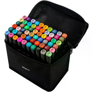 Imagem de Conjunto Canetinhas 60 Unidades Profissional Papelaria Desenho - BELLA