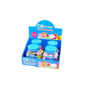 Imagem de 4 Potes Com 20 Unid Mini Borracha Cis Fantasia  Total 80 peças - SERTI