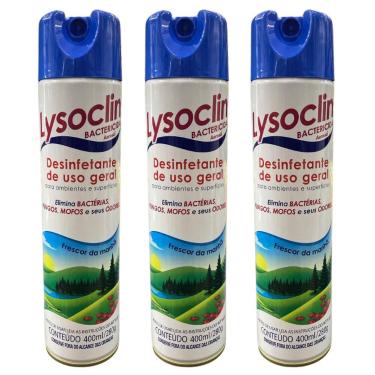 Imagem de 3 Desinfetante Spray Lysoclin Bacterecida Antimofo E Fungos