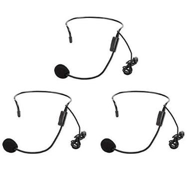 Imagem de Microfone de fone de ouvido Wendry, 3 peças de plugue de parafuso de 3,5 mm, microfone condensador de cabeça com fio, microfone para guia de compras, aula, ensino, fala etc.