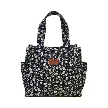 Imagem de Bolsa De Almoço Com Estampa Floral Em Tecido Grosso, Sacola Multifunci
