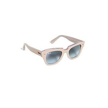 Imagem de Óculos de Sol Ray-Ban State Street 0RB2186 12973M Tam 49 / Marrom Claro - Lentes Azul Gradiente