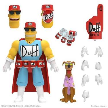 Imagem de Ultimates The Simpsons Duffman – Boneco dos Simpsons de 18 cm com acessórios colecionáveis clássicos de programas de TV e brinquedos retrô