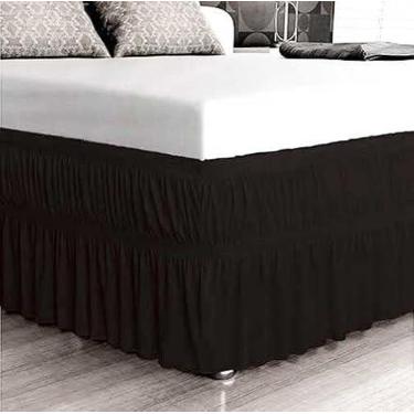 Imagem de SAIA PARA CAMA BOX SOLTEIRO C/ 2 ELÁSTICOS AJUSTÁVEL COR:PRETA