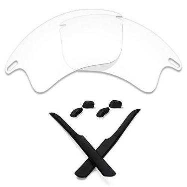Imagem de Lentes de reposição e kits de borracha Mryok para óculos de sol Oakley Fast Jacket XL – Opt, Hd Clear No Polarized Lenses & Black Rubber Kits, One Size