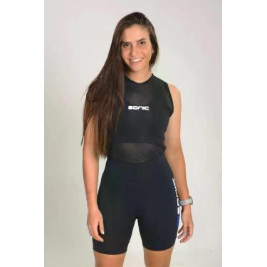 Imagem de Bermuda Ciclismo Feminina Sonic Sports Cós Alto UV50 Forro Teosport It