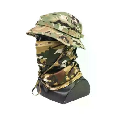 Imagem de Conjunto De Chapéu Tático Multicam E Protetor De Pescoço Para Proteção