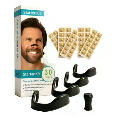 Imagem de Kit Dilatador Nasal Respiratório Nariz Magnét + 60 Adesivos Tamanho:To
