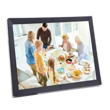 Imagem de Porta-retratos digital de 15 polegadas com armazenamento de 32 GB, Tela sensível ao toque HD WiFi 2.4G Porta-retratos eletrônico, Porta-retratos inteligente com rotação (Plugue