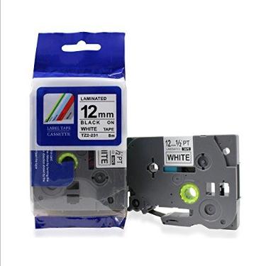 Imagem de Fita Compatível TZ-231 Tze-231 Branca 12mm para Rotulador Brother PT-H105 PT-H110 PT-D210