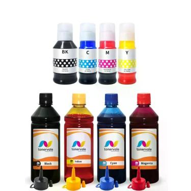Imagem de Refil e 4 Tintas de 500ml Compatível Para Canon G2160 - Toner Vale
