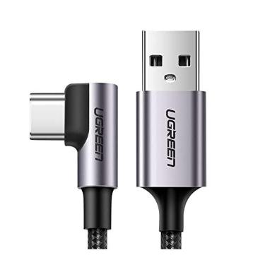 Imagem de U-G-R-E-N Us284 Cabo de Dados Usb 2.0 p Usb Tipo C Angular de 90° Velocidade de Até 480Mbs para Sincronização Transferência de Fotos Vídeos Músicas 1 Metro de Comprimento/No Brasil