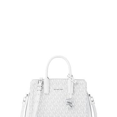 Imagem de Michael Kors Bolsa transversal extra pequena Laila, ferragens prateadas/sarja revestida exclusiva/branca óptica/Allum