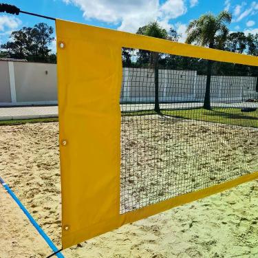 Imagem de Rede Beach Tennis com banda lateral Zaka Amarela 8,60m x 0,80m