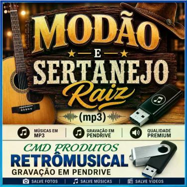 Imagem de Pen drive 8gb com Músicas Modão e Sertanejo Raiz mp3 Playlist - Cmd pr