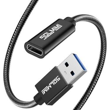 Imagem de SOLMIMI Adaptador USB, USB A 3.0 macho para adaptador tipo C fêmea, transferência de dados e música de 5 Gbps, compatível com PC, laptop, iPad 2018, disco U, disco rígido, etc. (20 cm)