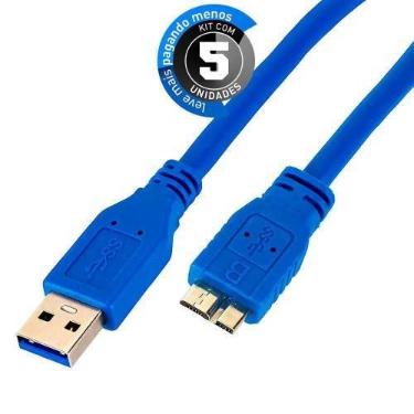 Imagem de Cabos Usb A Para Micro B 3.0 5Gbps - 2 Metros - Kit Com 5 - Cirilo Cab
