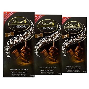 Imagem de Chocolate Lindt Lindor, Extra Amargo, 3 barras de 100g