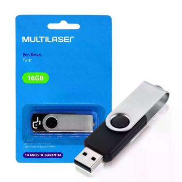 Imagem de Pen Drive 16 Gb Preto Twist Usb 2.0 Pd588 Multilaser, 16GB