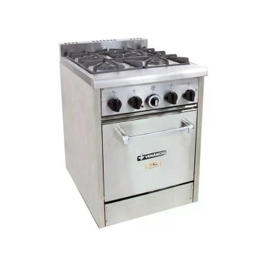 Imagem de Fogão Profissional com Forno FDB4F 4 Bocas Inox Dom Bidone a Gás GLP Metalúrgica Venâncio