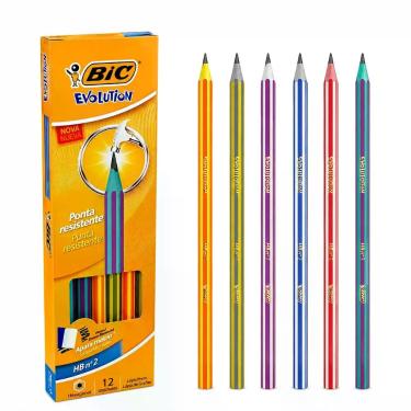 Imagem de Caixa com 12 Lápis Preto BIC Evolution Pijama HB Nº2