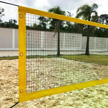 Imagem de Rede Multiuso Zaka Volei Beach Futevolei sem banda lateral Amarela 9,6