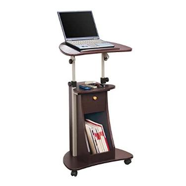 Imagem de Techni Mobili Carrinho de computador médico para laptop com rodinhas ajustáveis, chocolate