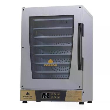 Imagem de Forno Turbo Elétrico Progás PRP-008 Plus Dourado em Aço Inox 8 Esteiras com Vapor 220V