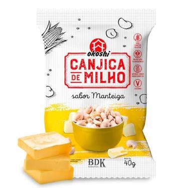 Imagem de Pipoca de Canjica Okoshi, Sabor Manteiga, 40g | Baixa Caloria, Vegano, Sem Glúten, Sem Lactose, Sem Gordura Trans, Kosher