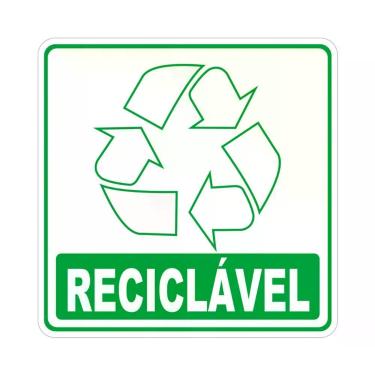 Imagem de Adesivo Lixo Reciclavel 10cmx10cm Nome Do Desenho Reciclável