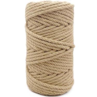 Imagem de Leecogo Corda de Juta de 6Mm, Corda de Fio Resistente e Grossa de 164 Pés para Jardinagem, Artesanato, Embalagem, Empacotamento e Decoração de Casa