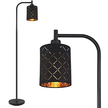 Imagem de AUQUEE Candeeiro de Pé para Quarto, Candeeiros de Pé Led para Sala de Estar com Lâmpada Led de 6 W, Interruptor de Pé, Candeeiros de Pé Modernos de Quinta para Quarto com Abajur Recortado Decorativo,