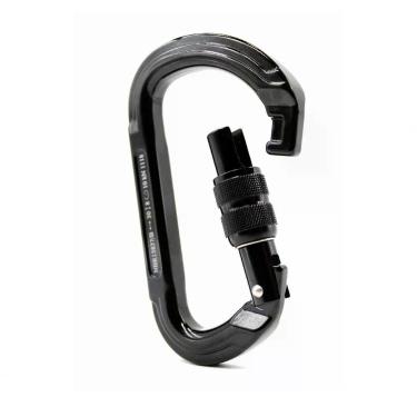 Imagem de Mosquetão Sideup Alumínio D Trava Rosca Keylock 30kn Preto