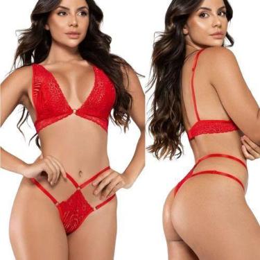 Imagem de Conjunto Lingerie Sensual Sexy Renda De Luxo Calcinha Anitta - Mi Amor