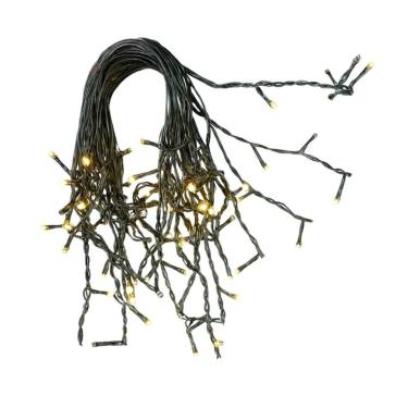 Imagem de Cascata Estrobo 6M 250 LEDs Branco Quente Fio Verde 220V Uso Externo P