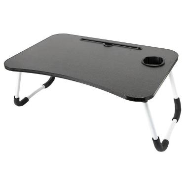 Imagem de Mesa Bandeja Para Notebook Laptop Dobrável Colo Madeira - Jolitex