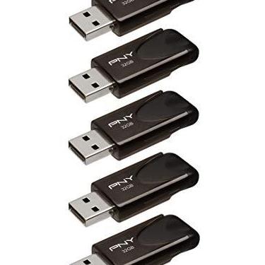 Imagem de PNY Pendrive Attaché 4 32 GB USB 2.0 Pacote com 5 - P-FD32GX5ATT4-EF, preto