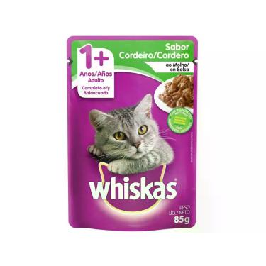 Imagem de Ração Úmida para Gato Adulto Sachê Whiskas - Cordeiro ao Molho 85g